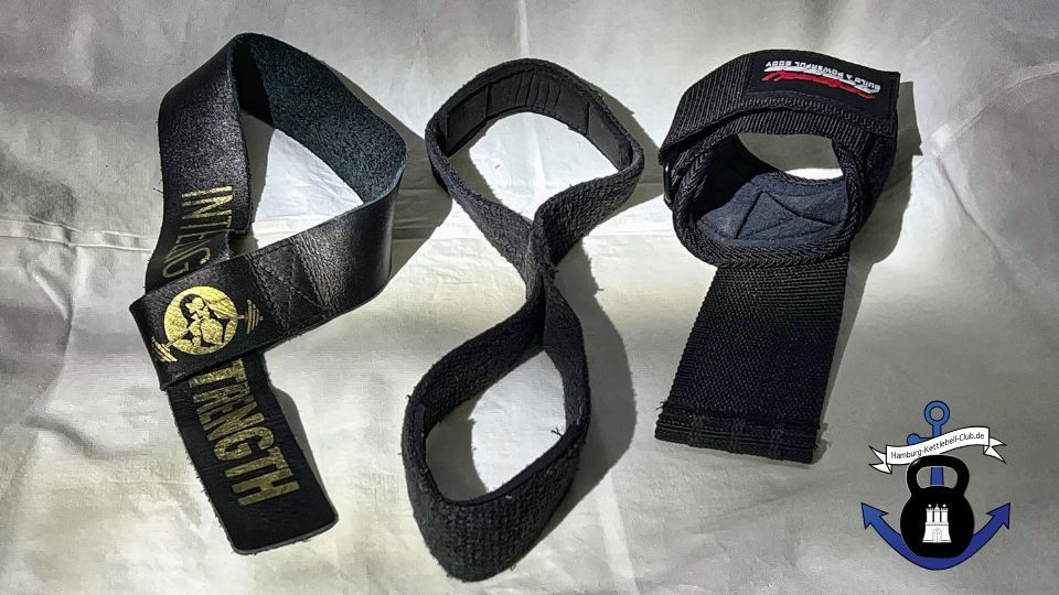 3 verschiedene Arten von Zughilfen: Straps, Schlaufen und Fast-Grips